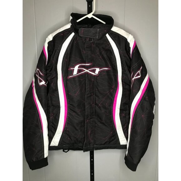 Womens FXR racing Snowmobile Tempt Winter Black Pink Jacket sz 6 - Picture 1 of 6